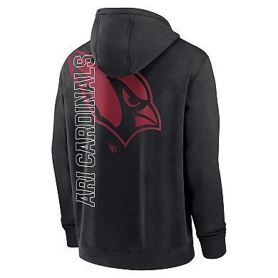 Men's Nike Black Arizona Cardinals Layered Logo Statement Pullover Hoodie