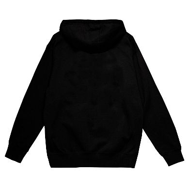 Men's Mitchell & Ness Black New York Jets Helmet Logo Vintage Pullover Hoodie