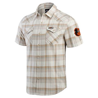 Men's Darius Rucker Collection by Fanatics Gray Baltimore Orioles Plaid Full-Snap Shirt