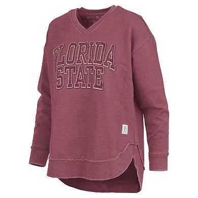 Women's Pressbox Garnet Florida State Seminoles Westin Poncho V-Neck Pullover Sweatshirt