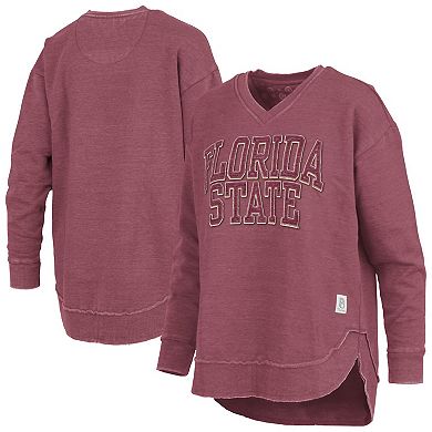 Women's Pressbox Garnet Florida State Seminoles Westin Poncho V-Neck Pullover Sweatshirt