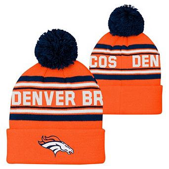 Youth Orange Denver Broncos Jacquard Cuffed Knit Hat with Pom