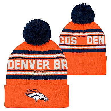 Youth Orange Denver Broncos Jacquard Cuffed Knit Hat with Pom