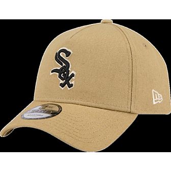 Men's New Era Khaki Chicago White Sox Logo Essentials 9FORTY A-Frame Adjustable Hat