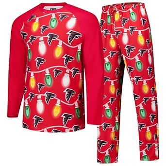 Men's Concepts Sport Red Atlanta Falcons Garland Knit Raglan Long Sleeve T-Shirt and Pants Set