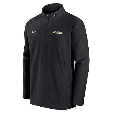 Men's Nike Black Colorado Buffaloes 2024 Sideline Coach Quarter-Zip Hoodie Jacket