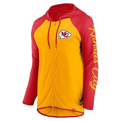Women's Fanatics Gold/Red Kansas City Chiefs Script Full-Zip Hoodie