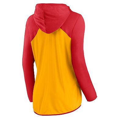 Women's Fanatics Gold/Red Kansas City Chiefs Script Full-Zip Hoodie