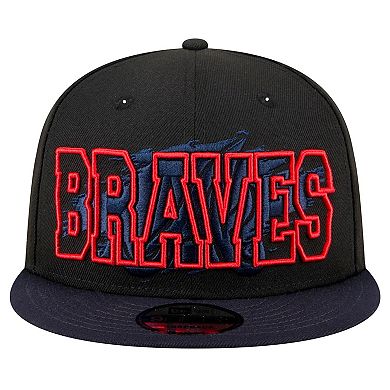 Men's New Era Black Atlanta Braves Splatter 9FIFTY Snapback Hat