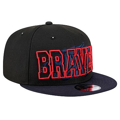 Men's New Era Black Atlanta Braves Splatter 9FIFTY Snapback Hat