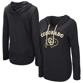 Women's Colosseum Black Colorado Buffaloes My Lover Lightweight Long Sleeve Hoodie T-Shirt