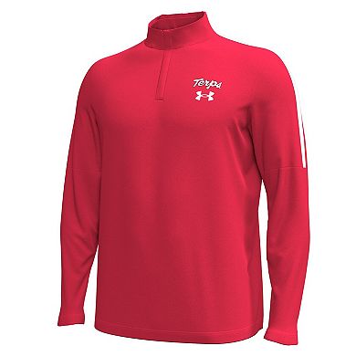 Men's Under Armour Red Maryland Terrapins Playoff Performance Quarter-Zip Jacket