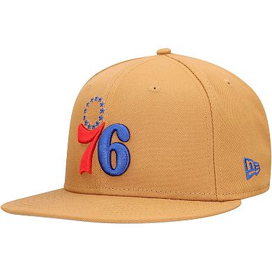 Men's New Era Tan Philadelphia 76ers Color Pack 9FIFTY Snapback Hat