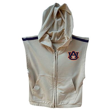 Girls Toddler Wes & Willy Tan Auburn Tigers Tri-Blend Sleeveless Full-Zip Hoodie & Tiered Skirt Set