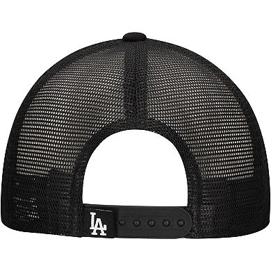 Men's New Era Black Los Angeles Dodgers Retro Bold A-Frame Trucker 9FORTY Adjustable Hat