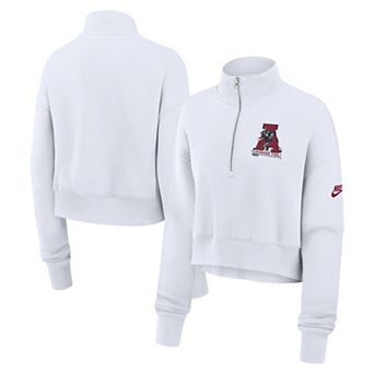 Women's Nike White Alabama Crimson Tide Legacy Elevated Logo Half-Zip Sweatshirt