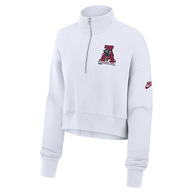 Women's Nike White Alabama Crimson Tide Legacy Elevated Logo Half-Zip Sweatshirt