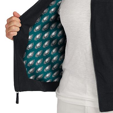 Men's J. Palmer Black Philadelphia Eagles Lightweight Cover-4 Tri-Blend Full-Zip Jacket