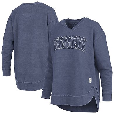 Women's Pressbox Navy Penn State Nittany Lions Westin Poncho V-Neck Pullover Sweatshirt