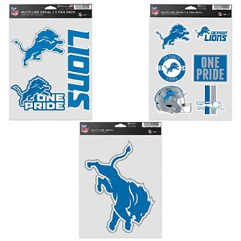 WinCraft Detroit Lions Three-Pack Fan Decal Set