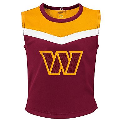 Girls Toddler Burgundy Washington Commanders Three-Piece Spirit Cheer Cheerleader Set