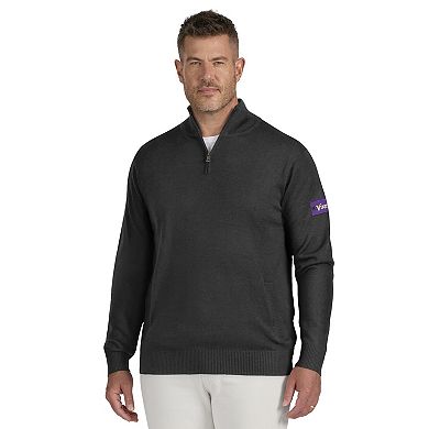 Men's J. Palmer Black Minnesota Vikings Franchise Quarter-Zip Sweater