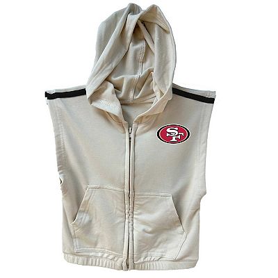 Girls Toddler Wes Willy Scarlet Black San Francisco 49ers Sleeveless Full Zip Hoodie Three