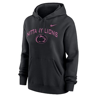 Women's Nike Black Penn State Nittany Lions Throwback Club Fleece Pullover Hoodie