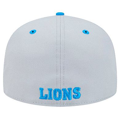Men's New Era Gray/Blue Detroit Lions Flipside Two-Tone 59FIFTY Fitted Hat