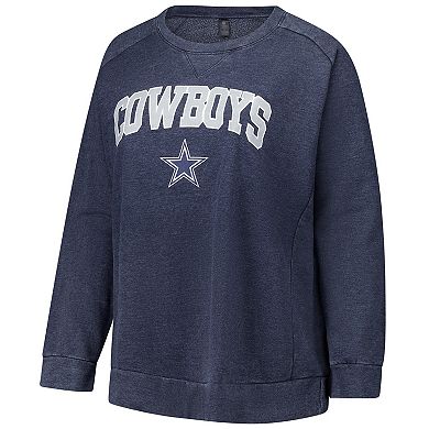 Women's Fanatics Navy Dallas Cowboys Acid Wash Raglan Pullover Sweatshirt