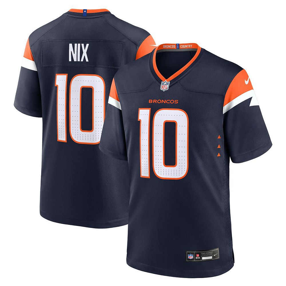 Men's Nike Bo Nix Navy Denver Broncos Alternate Game Jersey