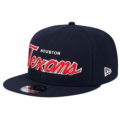 Men's New Era Navy Houston Texans Main Script 9FIFTY Snapback Hat