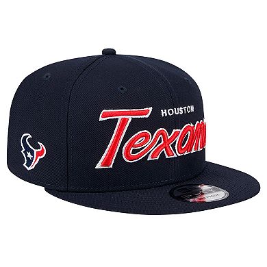 Men's New Era Navy Houston Texans Main Script 9FIFTY Snapback Hat
