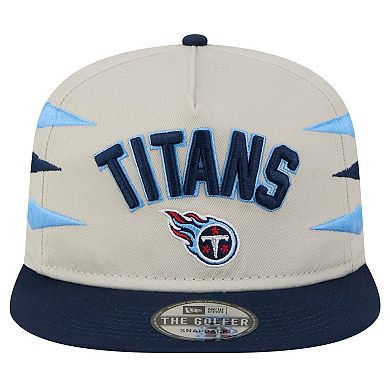 Men's New Era Stone/Navy Tennessee Titans Athletic Golfer Snapback Hat