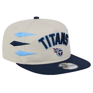 Men's New Era Stone/Navy Tennessee Titans Athletic Golfer Snapback Hat