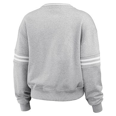 Women's WEAR by Erin Andrews Heather Gray New England Patriots Pullover Sweatshirt