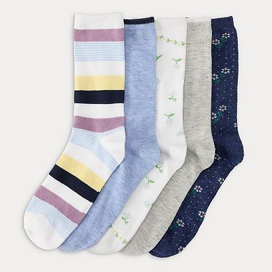 Women's Sonoma Goods For Life® 5-Pack Floral Crew Socks