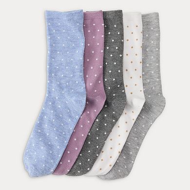 Women's Sonoma Goods For Life® 5-Pack Pin Dot Crew Socks