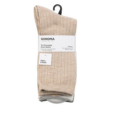 Women's Sonoma Goods For Life® 5-Pack Drop Out Texture Crew Socks