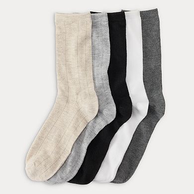 Women's Sonoma Goods For Life® 5-Pack Drop Out Texture Crew Socks