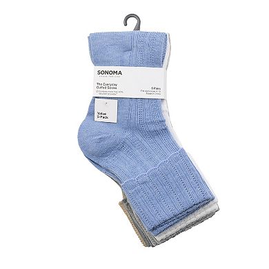 Women's Sonoma Goods For Life® 5-Pack Pointelle Foldover Crew Socks