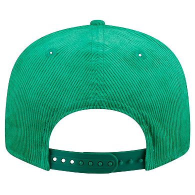 Men's New Era Kelly Green Boston Celtics Throwback Display Corduroy 9FIFTY Snapback Hat