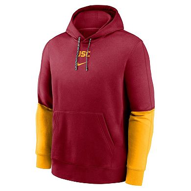 Men's Nike Cardinal/Gold USC Trojans 2024 Sideline Club Pullover Hoodie