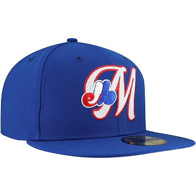 Men's New Era Blue Montreal Expos Cooperstown Collection Duo Logo 2.0 59FIFTY Fitted Hat