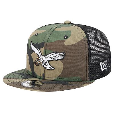 Youth New Era Camo Philadelphia Eagles Throwback Main Trucker