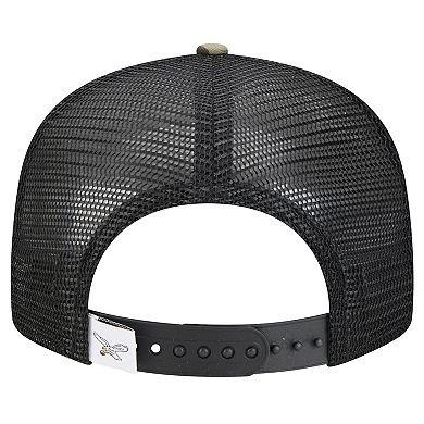 Youth New Era Camo Philadelphia Eagles Throwback Main Trucker 9FIFTY Snapback Hat