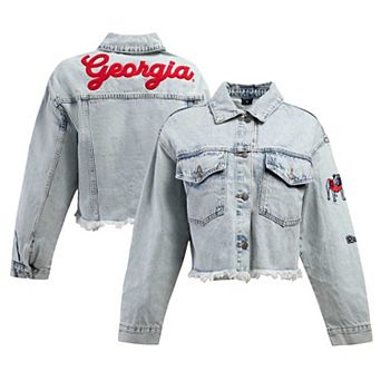 Women's Hype and Vice Denim Georgia Bulldogs Lightwash Full-Button Jean Jacket