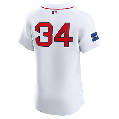 Men's Nike David Ortiz White Boston Red Sox Home Elite Sponsor Patch Player Jersey