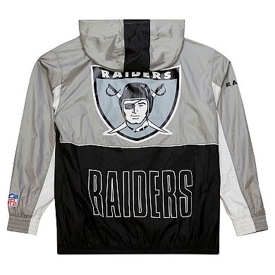 Men's Mitchell & Ness White Oakland Raiders Big Shot Premium Full-Zip Windbreaker