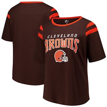Women's G-III 4Her by Carl Banks Brown Cleveland Browns Plus Size Linebacker T-Shirt